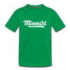 Missouri Youth T-Shirt - Hand Lettered Youth Missouri Tee - kelly green