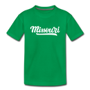 Missouri Youth T-Shirt - Hand Lettered Youth Missouri Tee - kelly green