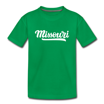 Missouri Youth T-Shirt - Hand Lettered Youth Missouri Tee - kelly green