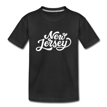 New Jersey Youth T-Shirt - Hand Lettered Youth New Jersey Tee - black