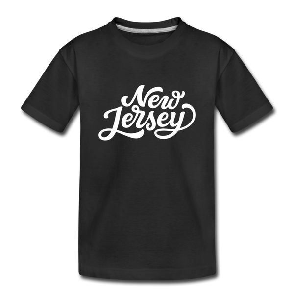 New Jersey Youth T-Shirt - Hand Lettered Youth New Jersey Tee - black