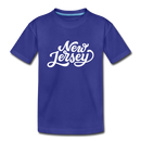 New Jersey Youth T-Shirt - Hand Lettered Youth New Jersey Tee - royal blue