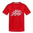 New Jersey Youth T-Shirt - Hand Lettered Youth New Jersey Tee - red
