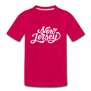New Jersey Youth T-Shirt - Hand Lettered Youth New Jersey Tee - dark pink