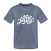 New Jersey Youth T-Shirt - Hand Lettered Youth New Jersey Tee - heather blue
