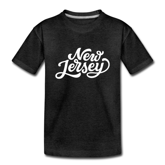 New Jersey Youth T-Shirt - Hand Lettered Youth New Jersey Tee - charcoal gray
