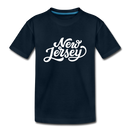 New Jersey Youth T-Shirt - Hand Lettered Youth New Jersey Tee - deep navy