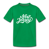 New Jersey Youth T-Shirt - Hand Lettered Youth New Jersey Tee - kelly green