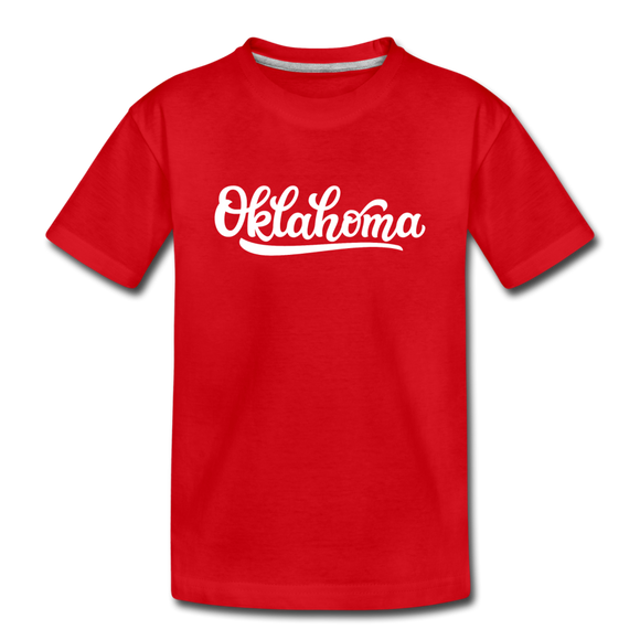 Oklahoma Youth T-Shirt - Hand Lettered Youth Oklahoma Tee - red
