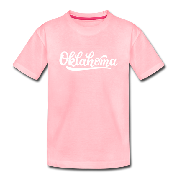Oklahoma Youth T-Shirt - Hand Lettered Youth Oklahoma Tee - pink