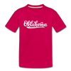 Oklahoma Youth T-Shirt - Hand Lettered Youth Oklahoma Tee - dark pink
