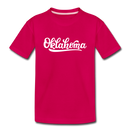 Oklahoma Youth T-Shirt - Hand Lettered Youth Oklahoma Tee - dark pink