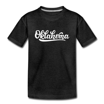 Oklahoma Youth T-Shirt - Hand Lettered Youth Oklahoma Tee - charcoal gray