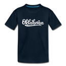 Oklahoma Youth T-Shirt - Hand Lettered Youth Oklahoma Tee - deep navy