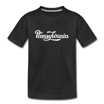 Pennsylvania Youth T-Shirt - Hand Lettered Youth Pennsylvania Tee - black