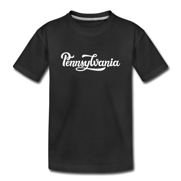 Pennsylvania Youth T-Shirt - Hand Lettered Youth Pennsylvania Tee - black