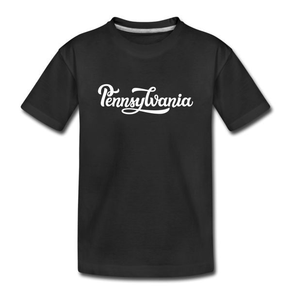 Pennsylvania Youth T-Shirt - Hand Lettered Youth Pennsylvania Tee - black