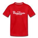 Pennsylvania Youth T-Shirt - Hand Lettered Youth Pennsylvania Tee - red