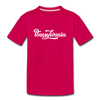 Pennsylvania Youth T-Shirt - Hand Lettered Youth Pennsylvania Tee - dark pink