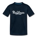 Pennsylvania Youth T-Shirt - Hand Lettered Youth Pennsylvania Tee - deep navy