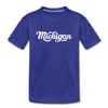 Michigan Youth T-Shirt - Hand Lettered Youth Michigan Tee - royal blue