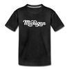 Michigan Youth T-Shirt - Hand Lettered Youth Michigan Tee - charcoal gray