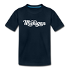 Michigan Youth T-Shirt - Hand Lettered Youth Michigan Tee - deep navy