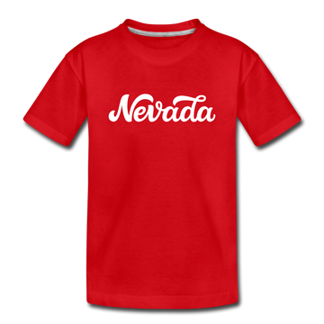 Nevada Youth T-Shirt - Hand Lettered Youth Nevada Tee - red