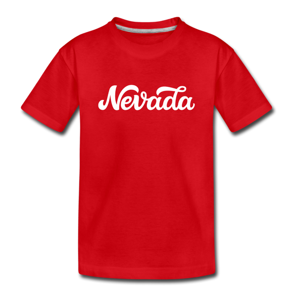 Nevada Youth T-Shirt - Hand Lettered Youth Nevada Tee - red