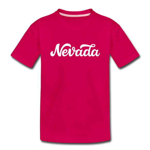 Nevada Youth T-Shirt - Hand Lettered Youth Nevada Tee - dark pink