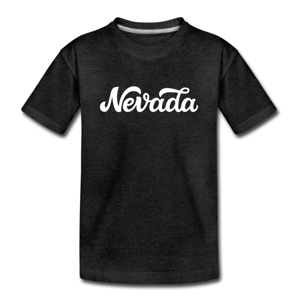 Nevada Youth T-Shirt - Hand Lettered Youth Nevada Tee - charcoal gray