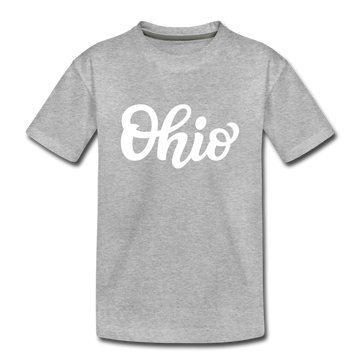 Ohio Youth T-Shirt - Hand Lettered Youth Ohio Tee - heather gray