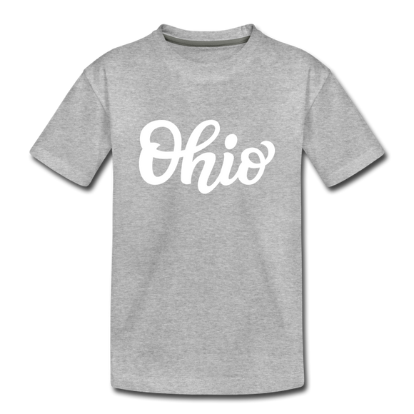 Ohio Youth T-Shirt - Hand Lettered Youth Ohio Tee - heather gray