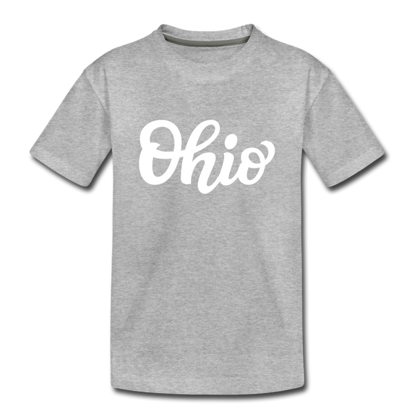 Ohio Youth T-Shirt - Hand Lettered Youth Ohio Tee - heather gray