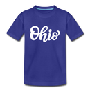 Ohio Youth T-Shirt - Hand Lettered Youth Ohio Tee - royal blue