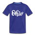 Ohio Youth T-Shirt - Hand Lettered Youth Ohio Tee - royal blue