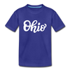 Ohio Youth T-Shirt - Hand Lettered Youth Ohio Tee - royal blue