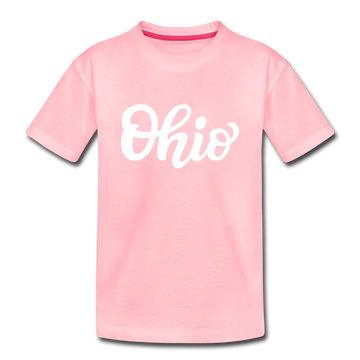 Ohio Youth T-Shirt - Hand Lettered Youth Ohio Tee - pink