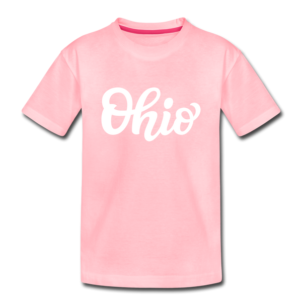 Ohio Youth T-Shirt - Hand Lettered Youth Ohio Tee - pink