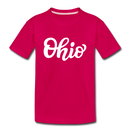 Ohio Youth T-Shirt - Hand Lettered Youth Ohio Tee - dark pink