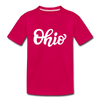 Ohio Youth T-Shirt - Hand Lettered Youth Ohio Tee - dark pink