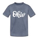 Ohio Youth T-Shirt - Hand Lettered Youth Ohio Tee - heather blue