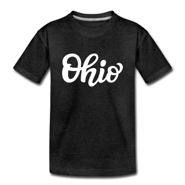 Ohio Youth T-Shirt - Hand Lettered Youth Ohio Tee - charcoal gray
