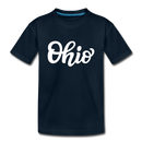 Ohio Youth T-Shirt - Hand Lettered Youth Ohio Tee - deep navy
