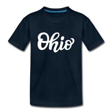 Ohio Youth T-Shirt - Hand Lettered Youth Ohio Tee - deep navy