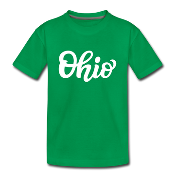 Ohio Youth T-Shirt - Hand Lettered Youth Ohio Tee - kelly green