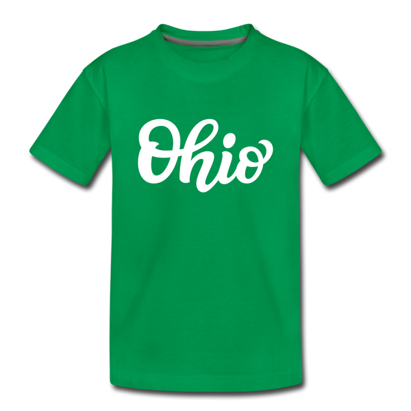 Ohio Youth T-Shirt - Hand Lettered Youth Ohio Tee - kelly green