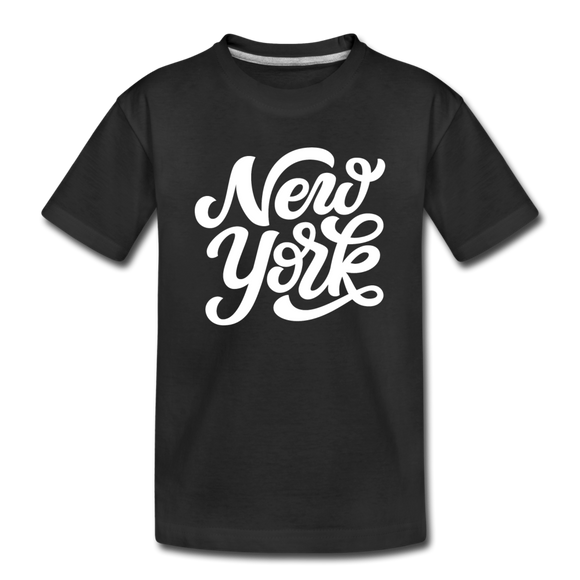 New York Youth T-Shirt - Hand Lettered Youth New York Tee - black