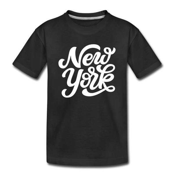 New York Youth T-Shirt - Hand Lettered Youth New York Tee - black