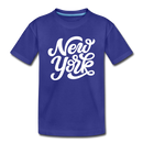 New York Youth T-Shirt - Hand Lettered Youth New York Tee - royal blue